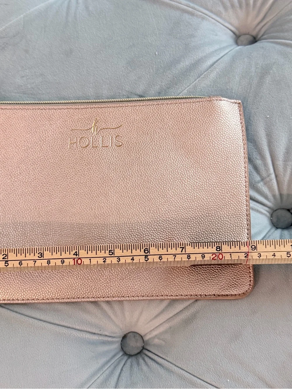 Hollis Rose Gold Metallic Cosmetic Bag Makeup Pouch Travel Organizer Tassel